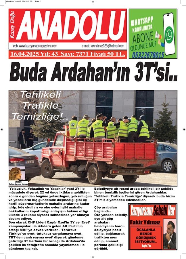 Ardahan Haber Www.Kuzeyanadolugazetesi.Com