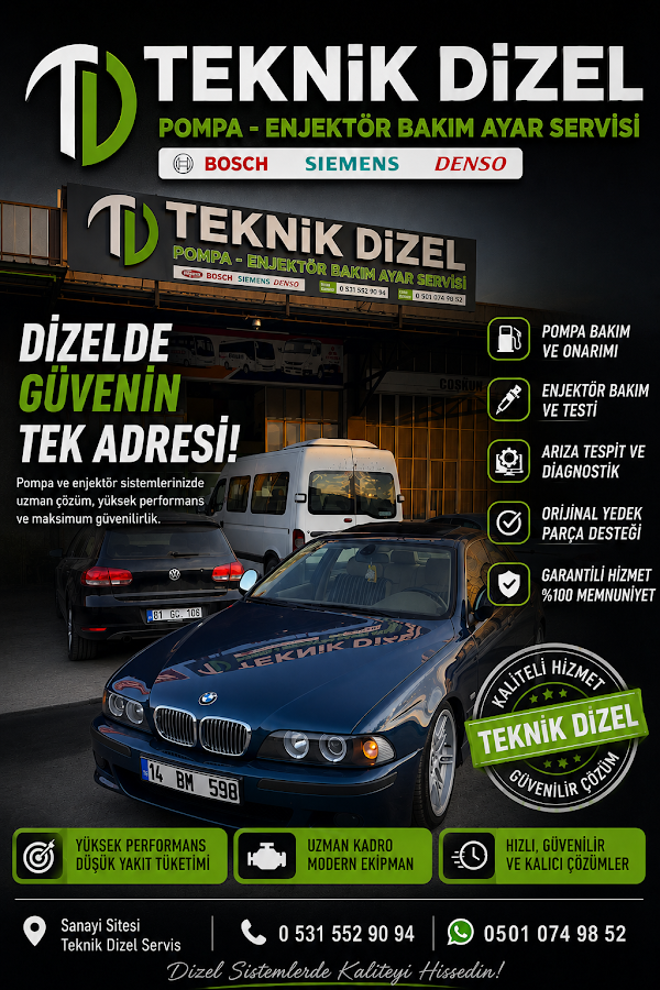 Teknik - Dizel Pompa Enjektör Ayar Bakım Servisi