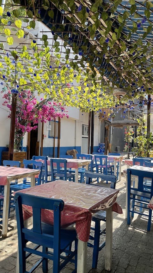 Mavi Beyaz Boncuk Kafe