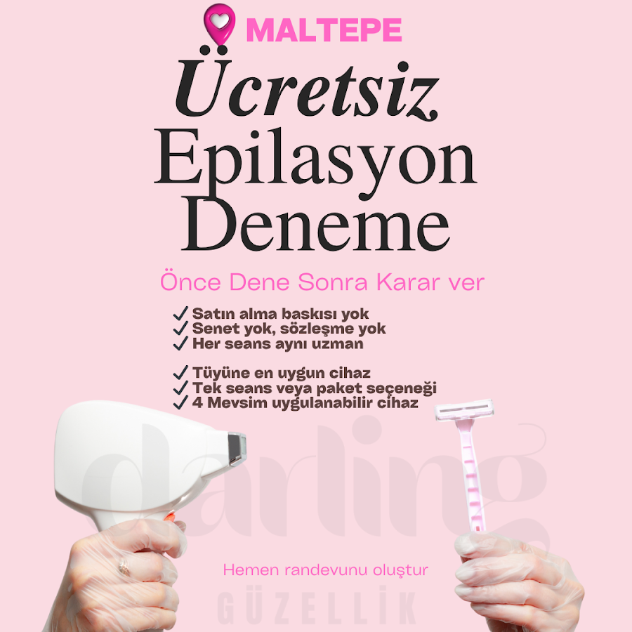 Darling Güzellik Maltepe Lazer Epilasyon / İğneli Epilasyon / Cilt ve Sırt Bakımı