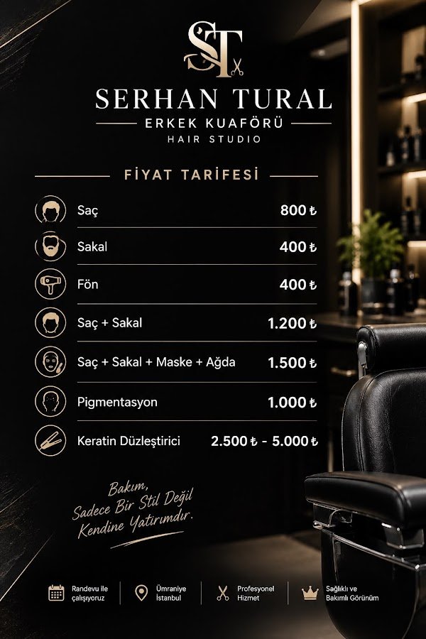 Serhan Tural Hair Studıo Erkek Kuaförü Ümraniye İstanbul