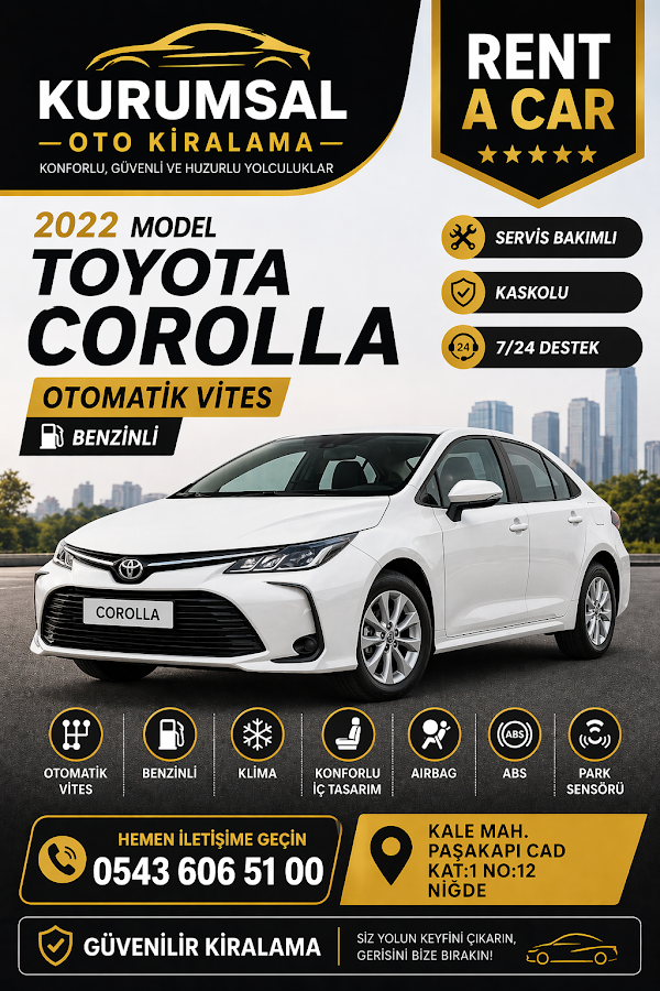 Niğde Oto Kiralama Kurumsal Kiralama
